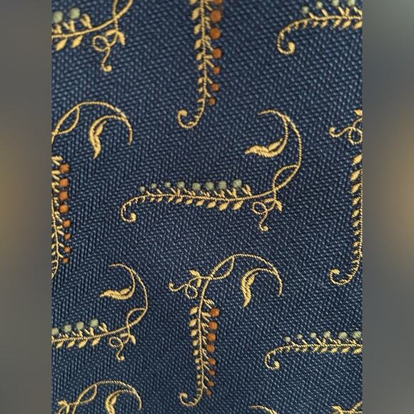 Robert talbott best of class navy blue gold grape vine men’s silk tie wine gift - Picture 2 of 15